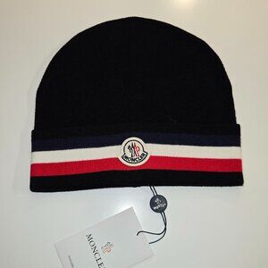 MONCLER Tricolor Virgin Wool Beanie (Unisex)